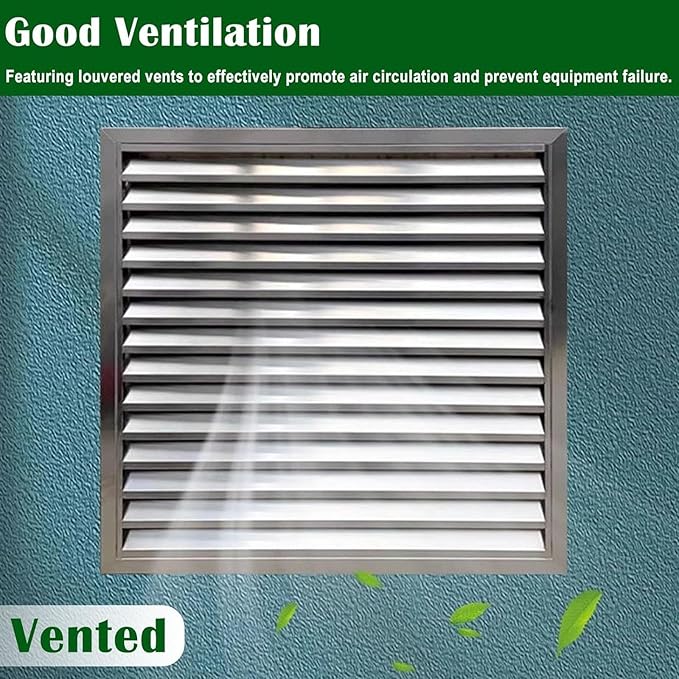 Heat Dissipation Louvered Vent Wall Gable Vents 304 Stainless Steel, Weather-Resistant Air Grille for Shed Barn Generator Box(37x37in/95x95cm)