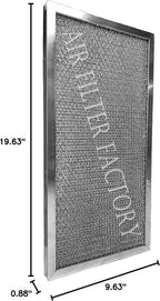 Air Filter Factory Washable Industrial Aluminum Foil Filter 10 x 20 x 1 Inches Nominal - 9-5/8 x 19-5/8 x 7/8 Inches Exact
