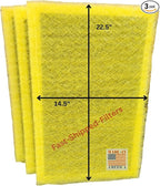 Fast-Shipped-Filters 3 Pack 16x25 Replacement Filter Pads Designed to Fit MicroPower Guard Air Cleaner 16X25 Refill Yellow