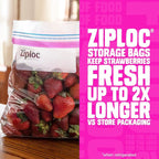 Ziploc Gallon Food Storage Bags, Stand-Up Bottom, Easy to Fill, 96 Count (Packaging May Vary)