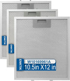 12" X 10.5" W10169961A Range Hood Filter Replacement by ENKTIK Fit for Whirlpool Stove vent filter for Kitchen Overhead Exhaust Fan Blocks Grease & Filters Oven Air (3-Pack)