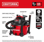 CRAFTSMAN CMXEVBE17594 12 Gallon 6.0 Peak HP Wet Dry Vac, Portable Shop Vacuum Wet and Dry with Filter, Dust Bag, Hose and Attachments for Home Projects & Renovations