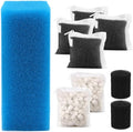 Aquarium Media Maintenance Kit Replacement for Fluval AC110 Power Filter, Includes 1 Blue Foam Filters, 2 Intake Strainer Sponge,2Pack Ceramic Rings and 4 Pack Activated Carbon