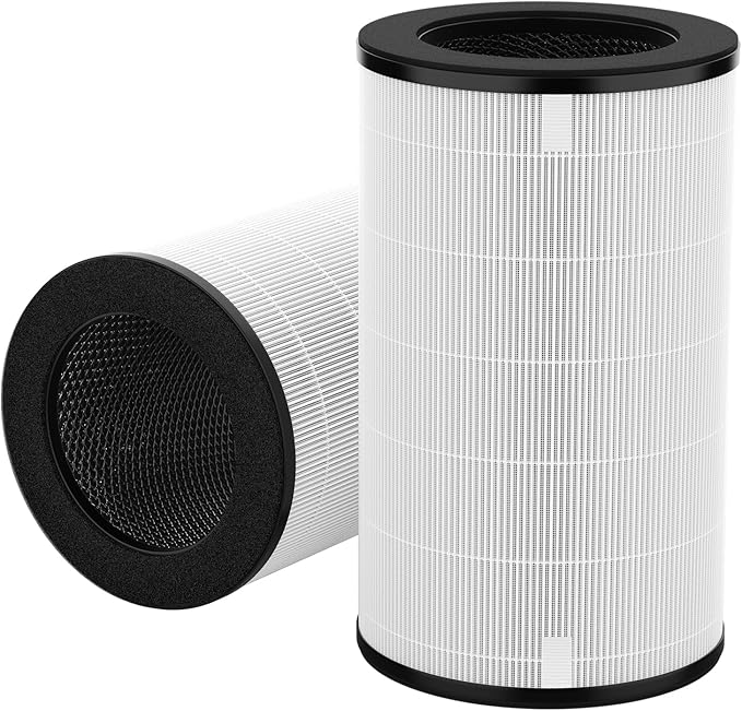 AP-PET35 AP-T30 Replacement Filter Compatible with HoMedics TotalClean Air Purifier Models 5-in-1 AP-T30FL AP-T30WT AP-PET35FL AP-PET35-WT, 360° Filtration 5 Layers 3 in 1 HEPA Filter, 2 Pack