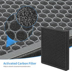 6 Packs HY4866 Replacement Filters Compatible with MORENTO HY4866, WESTHEY HY4866, YIOU M1 and FETIONS FT5000 Air Cleaner Purifiers, 2-in-1 Activated Carbon Filter