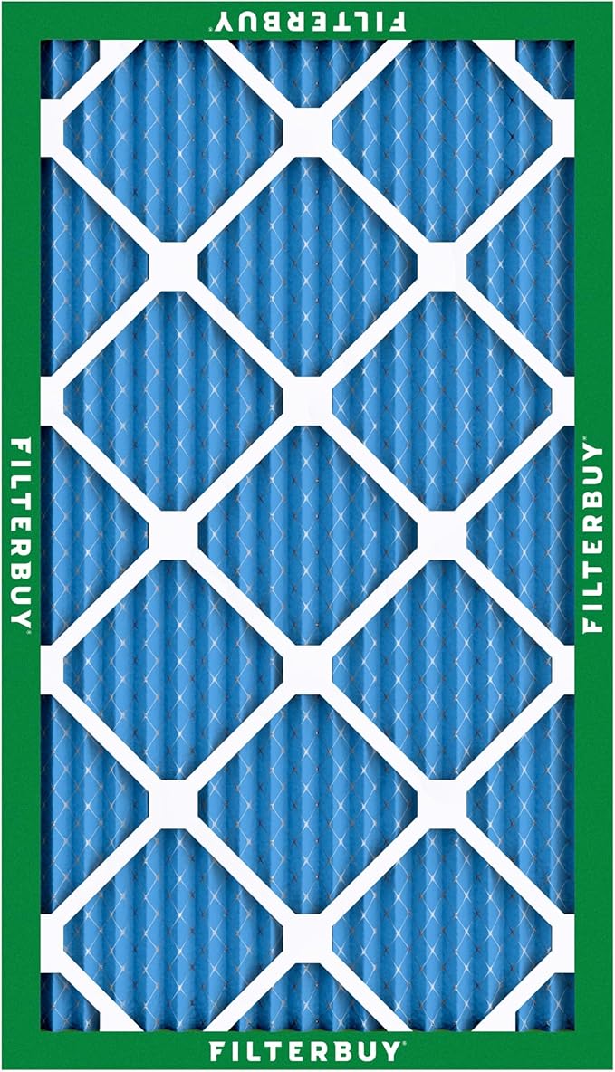 Filterbuy 14x25x1 Air Filter MERV 13 Optimal Smoke & Allergy Defense (6-Pack), Electrostatic Pleated HVAC AC Furnace Filters Replacement, Made in USA (Actual Size: 13.50 x 24.50 x 0.75)