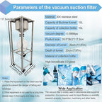 50L Vacuum Filtration System, Negative Pressure Suction Filter with Stainless Steel Buchner Funnel & Glass Filter Flask, Discharge Valve & Brake Casters, for Lab Chemical Industrial Use