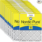 Nordic Pure 16x24x1 (Actual Size: 15 1/2 x 23 1/2 x 3/4) Pleated MERV 10 Air Filters 24 Pack