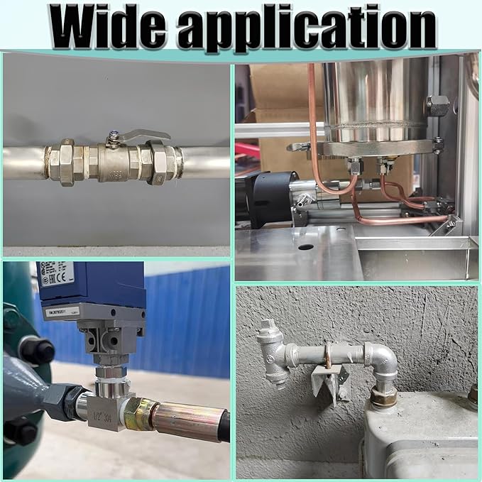 1/2" NPT Male to 3/8" NPT Female Hex Bushing Reducer, 304 Stainless Steel NPT Reducing Adapter Pipe Fitting, Heavy Duty Pipe Hex Bushing for Reducing Pipe (1/2” MNPT x 3/8” FNPT)