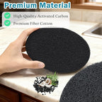 NewKe 6 Pack Natural Charcoal Filter Refills for Chef'n 401-420-120 EcoCrock Counter Compost Bin, Compost Bucket in Indoor, Oval-Shaped Charcoal Filters, Approx 6-1/2 x 5 in 3/8 in Thick