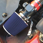 Mortar Aftermarket Auto Air Filter - Car Enthusiast Class Universal Cold Air Intake Gulps in More Air for More Engine Power & Passionate Induction Sound, 8-In-Long, Flange ID 4 In, Blue