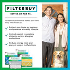 Filterbuy 14x25x1 Air Filter MERV 13 Optimal Smoke & Allergy Defense (6-Pack), Electrostatic Pleated HVAC AC Furnace Filters Replacement, Made in USA (Actual Size: 13.50 x 24.50 x 0.75)