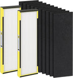 FLT4825 HEPA Filter B Replacement for Gm Guardian ,Compatible with Gm-Guardian FLT4825 AC4825 AC4800 AC4850 , 2 Ture HEPA( Additional pre-filter) + 10 Carbon Pre-Filters, 3-Stage Filtration System
