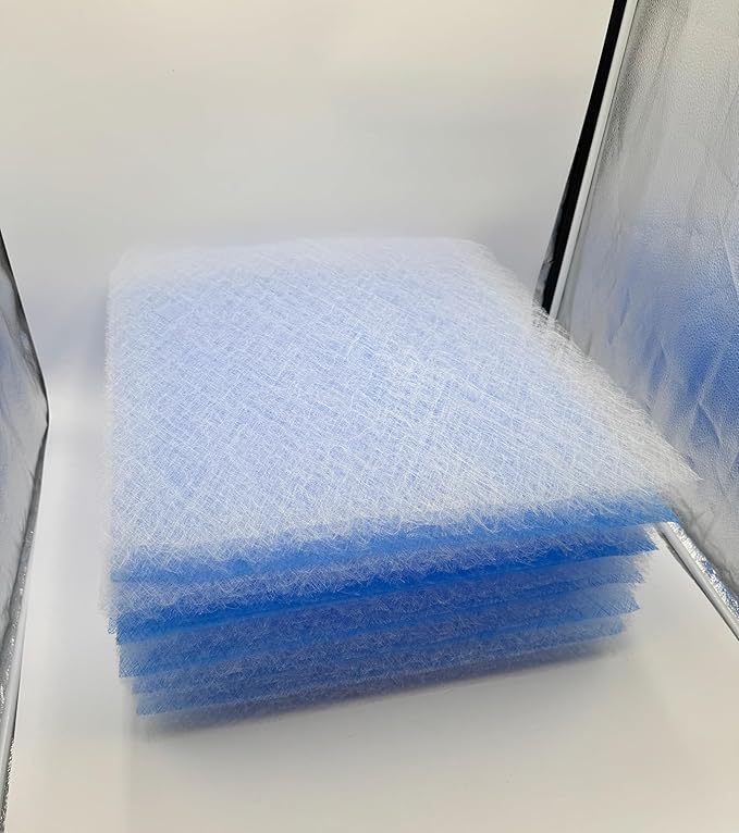 Paint Booth Exhaust Fiberglass Filter, Blue/White Paint Arrestor for Spray Booth (500/case, 24" x 24")