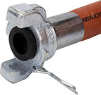 Milton Industries 1638 Industrial Jackhammer Rubber Air Hose 50’ Length x 3/4" Crimped Universal (Chicago) Coupling Connection Fitting, Red - Made in USA