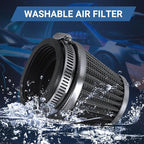 52mm Cold Air Intake Filter for Motorcycle Turbo Vent Breather Air Intake Black- 4Pcs