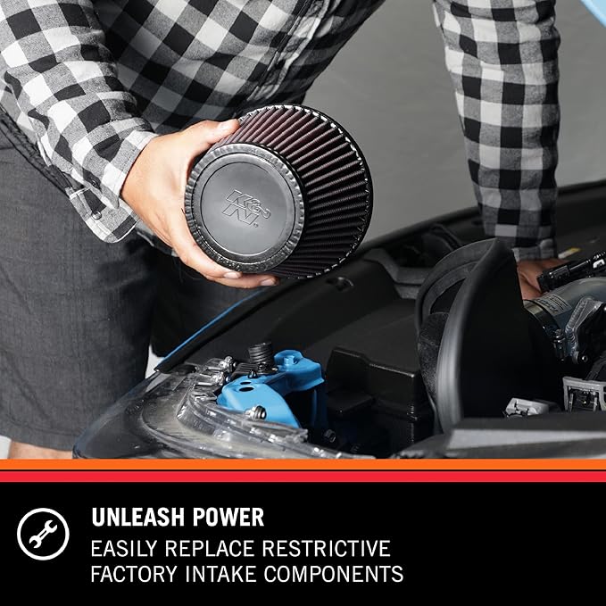 K&N Universal Clamp-On Air Filter: High Performance, Premium, Washable, Replacement Engine Filter: Filter Height: 5 In, Flange Length: 0.875 In, Shape: Oval Straight, RF-1001