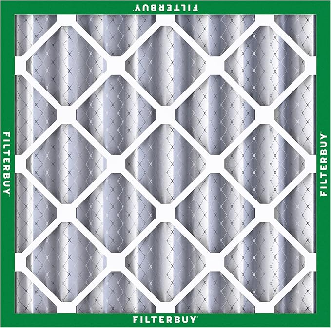 Filterbuy 24x24x4 Air Filter MERV 8 Essential Dust & Allergy Defense (5-Pack), Electrostatic Pleated HVAC AC Furnace Filters Replacement, Made in USA (Actual Size: 23.38 x 23.38 x 3.63)