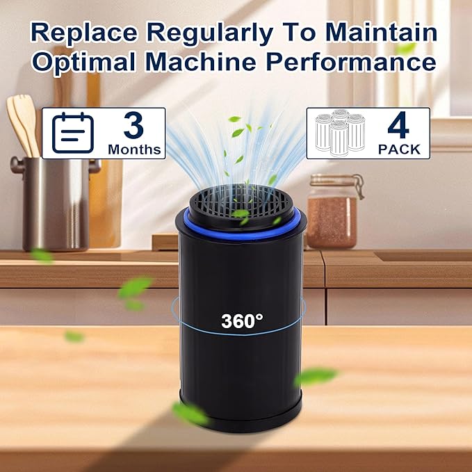 FC-50 Replacement Filters Compatible with Vitamix Foodcycler FC-50, FC-30 Models, Activated Carbon Odor Absorbing Filter, Compost Bin Odor Eliminator for Kitchen (4 Packs)