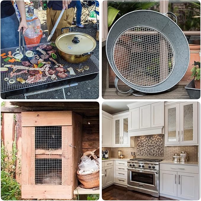 Stainless Steel Woven Wire Mesh Stainless Steel Wire Metal Mesh Sheets, 8 Mesh Steel Woven Mesh Rodent Proof Garden Insect Screen Heat-Resistant Metal Filter Screen Sheet