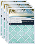 Cabana Filters 6-Pack 24x30x1 MERV 13 AC Furnace Air Filter for Home and Office - Indoor HVAC System Filtration Replacement, Captures Unwanted Particles