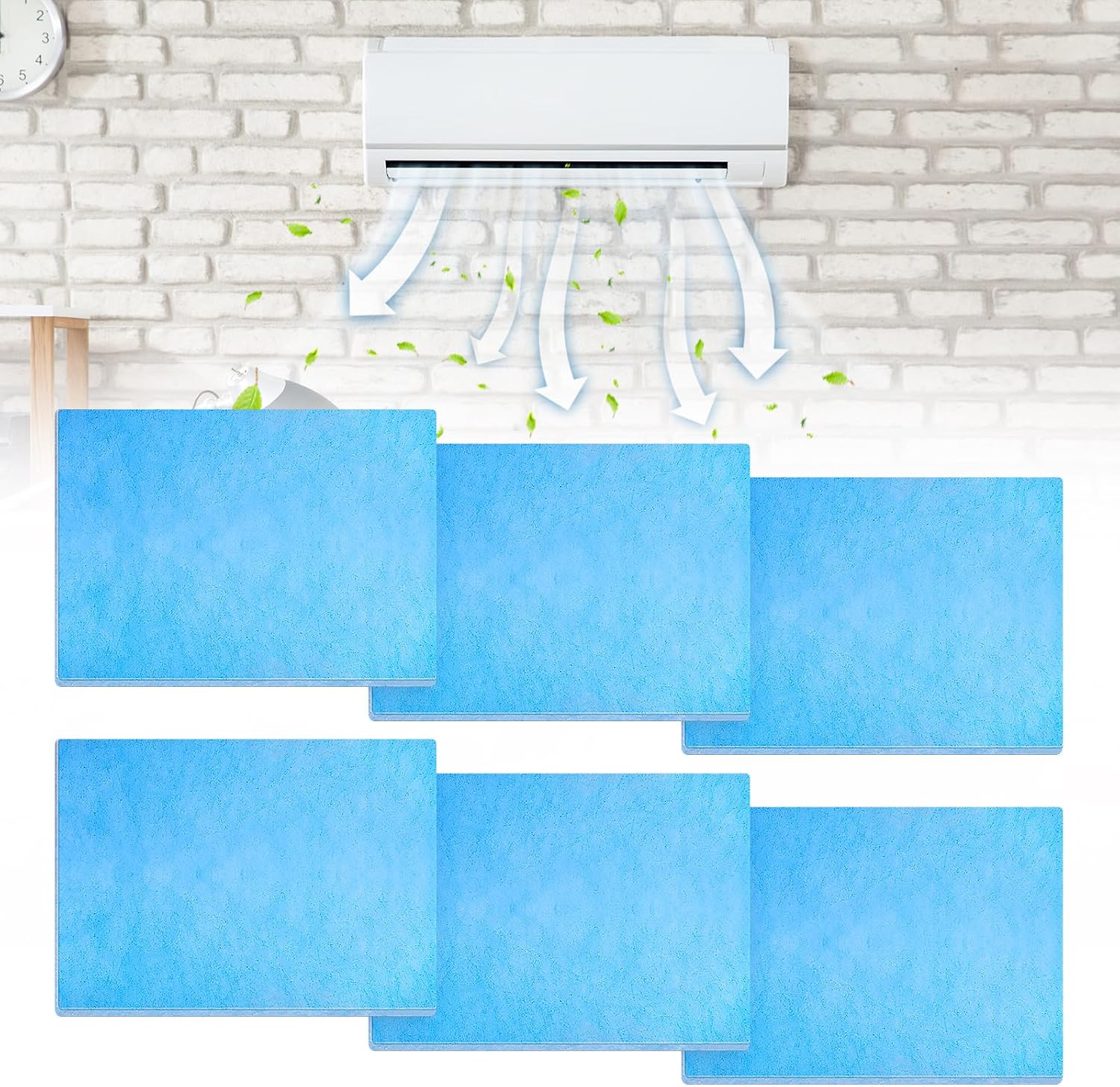Frienda 6 Pcs Washable Reusable Furnace & Air Conditioner Filter Merv 6 Replacement Cut to Fit Ac Filters for HVAC Furnace Vents(30 x 20 Inch)