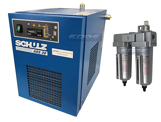 SCHULZ REFRIGERATED AIR DRYER FOR AIR COMPRESSOR, COMPRESSED AIR SYSTEMS, 20 CFM, GOOD FOR 5HP COMPRESSORS MAX (WITH PRE-FILTERS)