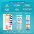 Varify 17in1 Complete Drinking Water Test Kit - 100 Strips + 2 Bacteria Tester Kits - Well, Tap, Home, City Water Testing Strip for Lead, Alkaline, Chlorine, Hardness, Iron, Fluoride, Copper & More