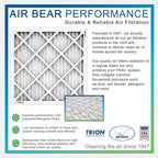 20x20x1 Air Filter MERV 8 (8-Pack) TRION Air Bear Pleated HVAC Air Filters Replacement (Actual Size: 19.50 x 19.50 x 0.75 Inches)