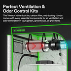 VIVOSUN Grow Tent Ventilation System, 8 Inch Inline Duct Fan with Speed Controller, 8'' Carbon Filter, and 25ft. Ducting Combo, Air Cooling and Filtration Kit for Grow Tent, Hydroponics