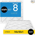 Simply 14x18x1 Air Filter, MERV 8, 6 Pack, Furnace Air Filter for HVAC(Actual Size: 13.75"x17.75"x0.75") DUST, Pet, & Allergy Control