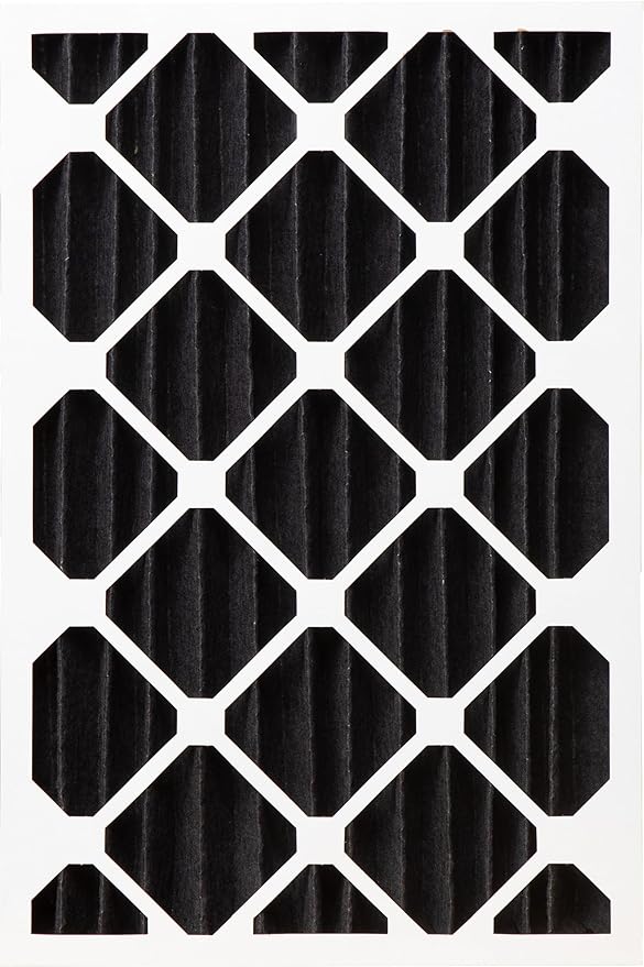 Nordic Pure 20x20x4 (19 1/2 x 19 1/2 x 3 5/8) Pure Carbon Pleated Odor Reduction Merv 8 Furnace Filters 2 Pack