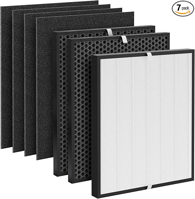 Replacement Filter Compatible with Air Doctor AD3000 AD3000M AD3000Pro Air Cleaner Purifier, Not for AD3500 Version, Include 1 Premium Filter + 2 Carbon Filters + 4 Pre-filters