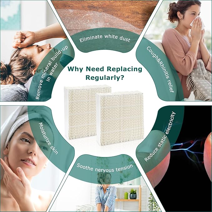 TOMOON 1043 Super Wick Humidifier Filter 2 Pack -Replacement for Essick Air Aircare 831000 EP9500 EP9700 EP9800 826000 821000 826800 and Bemis Spacesaver 800 8000 Evaporative Series air humidifier
