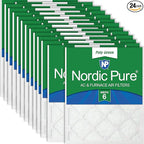 Nordic Pure 18x24x1 (Actual Size: 17 1/2 x 23 1/2 x 3/4) Poly Green MERV 6 AC Furnace Air Filters – Reduces Dust, Pollen, Pet Dander & Allergens – 24-Pack
