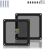 Dust Filter PC 90mm for Computer Cooler/PSU/Routers PVC 50 Mesh, Magnetic Frame PC Fan Dust Mesh Cooler Filter Dustproof Computer Fan Grills (PVC, Gentleman, 90 * 90mm, 2pcs, Black)