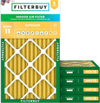 Filterbuy 14x25x2 Air Filter MERV 11 Superior Pet & Allergy Defense (5-Pack), Electrostatic Pleated HVAC AC Furnace Filters Replacement, Made in USA (Actual Size: 13.50 x 24.50 x 1.75)
