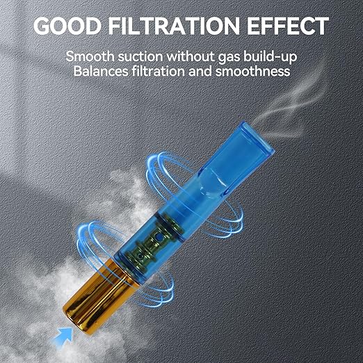 Cigarette Filter with Five Times Gold Coating, Pack of 10, Reusable, Clean Tar Tobacco Filter with Multiple Filtering for Standard Size Cigarettes, Diameter 8 mm, Slim Cigarettes Diameter 6 mm and