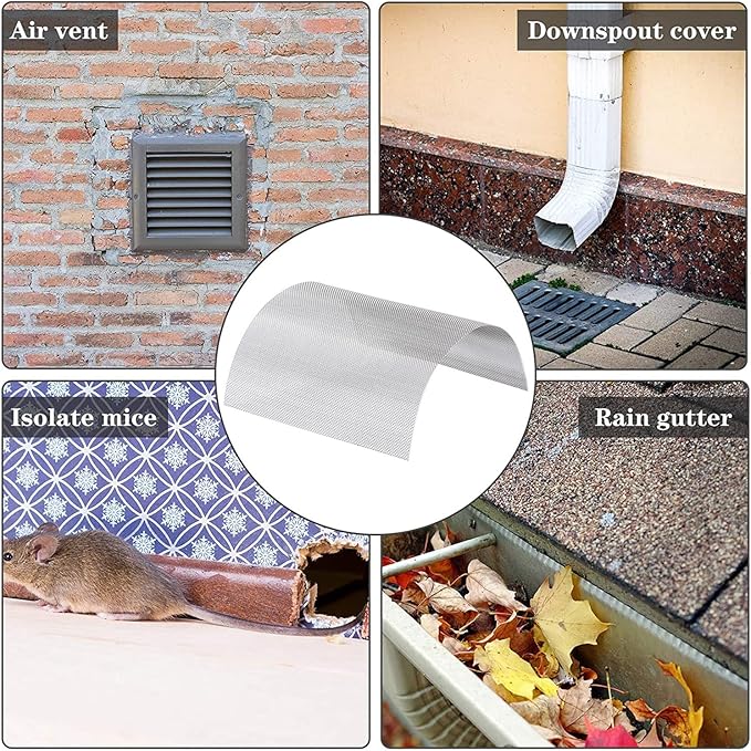Stainless Steel Woven Wire Mesh Stainless Steel Woven Wire Mesh 14 Mesh Rodent Control Cage Net Garden Insect Screen Corrosion-Resistant Filter - 1.54mm Hole