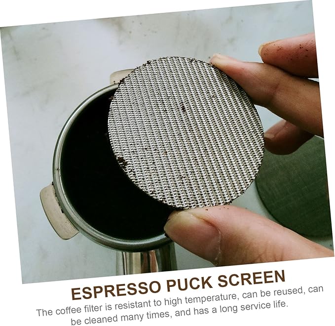 Lurrose Coffee Filter Screen Stainless Steel Espresso Coffee Filter for Brewing Easy to Clean and Install Reusable Accessory