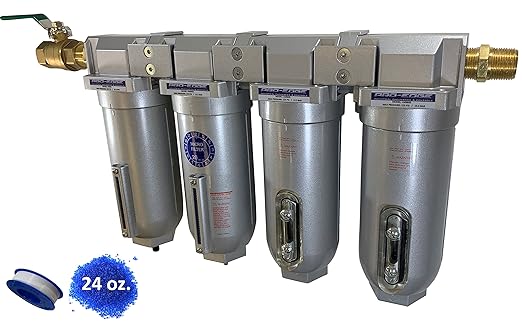 THB 4 Stage High Flow Industrial Ultra Clean Compressed Air Filter Dryer Combination (1" NPT, 11oz, AUTO Drain)