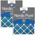Nordic Pure 24x24x1 (Actual Size: 23 3/8 x 23 3/8 x 3/4) Pleated MERV 7 Air Filters 2 Pack