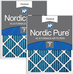 Nordic Pure 14x25x1 (Actual Size: 13 1/2 x 24 1/2 x 3/4) Pleated MERV 7 Air Filters 2 Pack