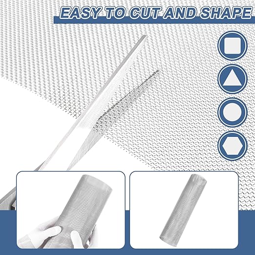uxcell 20 Mesh 118" x 12" Woven Wire Mesh, 304 Stainless Steel Air Vent Filter Screen, Window Screen Mesh for DIY Projects Vents Cover Filtration Animals Fence