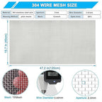 Stainless Steel Mesh Screen 10Mesh 304, 15.7" x 47.2" (40x120cm) Metal Mesh Screen, Rust Free Fine Wire Mesh Roll, Easy to Cur for Vent Mesh, Window Screen, Filters, Cage, Garden Covers
