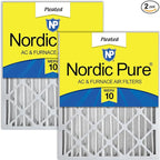 Nordic Pure 16x24x4 (Actual Size: 15 3/8 x 23 3/8 x 3 5/8) Pleated MERV 10 Air Filters 2 Pack