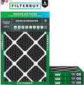Filterbuy 18x30x1 Air Filter MERV 10 Odor & Allergy Defense with Activated Carbon (4-Pack), Electrostatic Pleated HVAC AC Furnace Filters Replacement, Made in USA (Actual Size: 17.75 x 29.75 x 0.75)