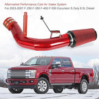 4 inch Cold Air Intake Kit Replacement For Ford F250 F350 F450 F550 Super Duty 2003 2004 2005 2006 2007 Excursion 6.0L V8 Diesel Red Color (2003-2007 Ford F250 F350 F450 6.0L)