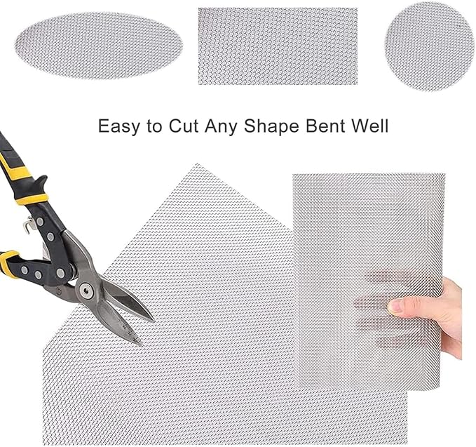 Stainless Steel Woven Wire Mesh, 304 Insect Screen, 30 Mesh Window Grid, Metal Netting, Ripstop Wire Cloth, Air Vent Protection Mesh, Woven Stainless Filter Panel