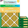 Filterbuy 18x24x2 Air Filter MERV 11 Superior Pet & Allergy Defense (5-Pack), Electrostatic Pleated HVAC AC Furnace Filters Replacement, Made in USA (Actual Size: 17.38 x 23.38 x 1.75)